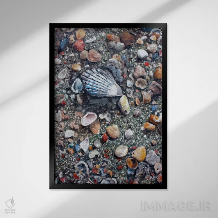 تابلو دکوراتیو بازمانده های جزر و مد اثر جری لی کرک - نمای قابدار مشکی