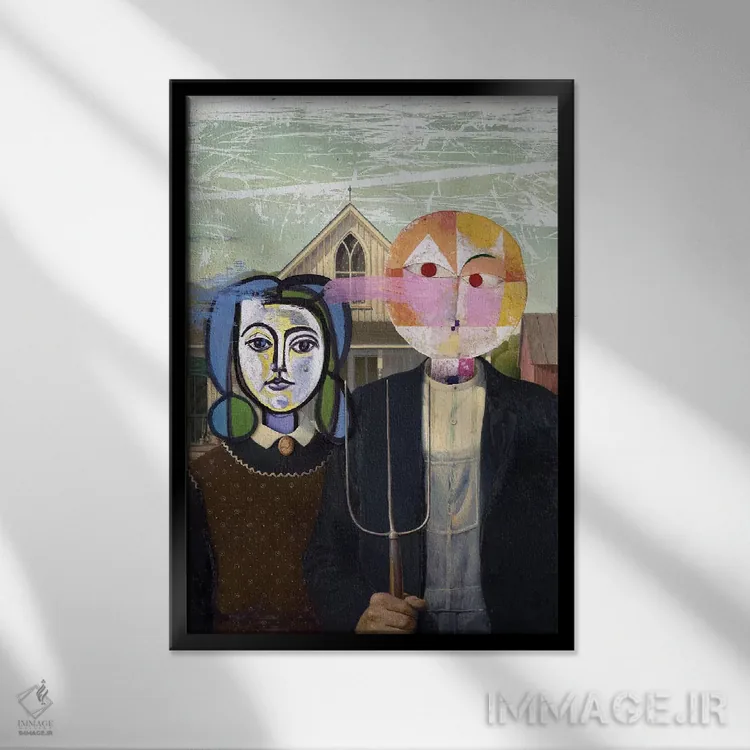 تابلو دکوراتیو ونوس و مارس اثر خوزه لوئیس گوئررو - نمای قابدار مشکی