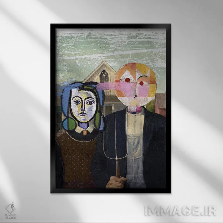 تابلو دکوراتیو ونوس و مارس اثر خوزه لوئیس گوئررو - نمای قابدار مشکی