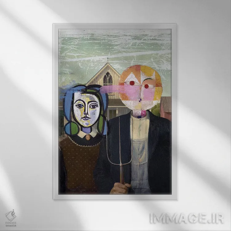 تابلو دکوراتیو ونوس و مارس اثر خوزه لوئیس گوئررو - نمای قابدار سفید