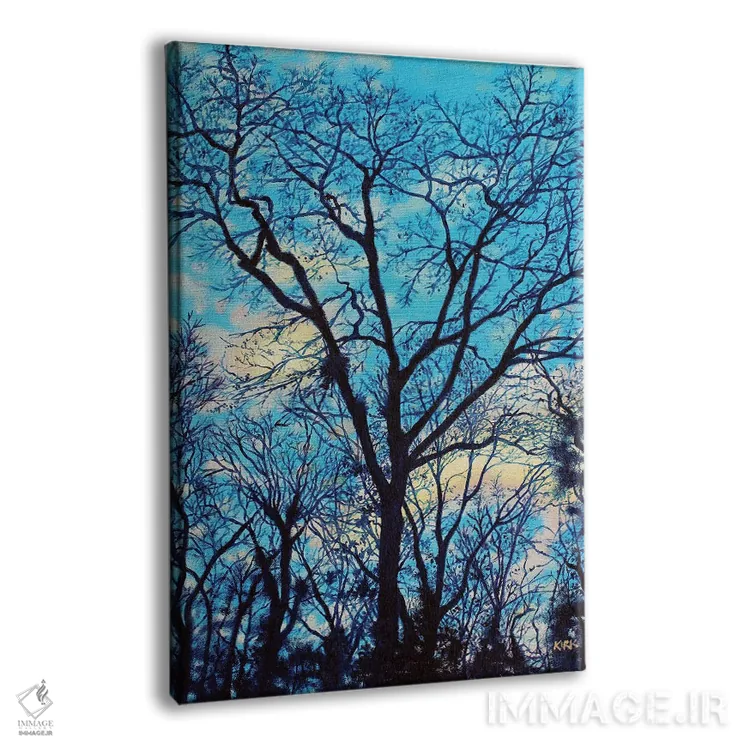 تابلو دکوراتیو درختان غروب اثر جری لی کرک - نمای پرسپکتیو محصول