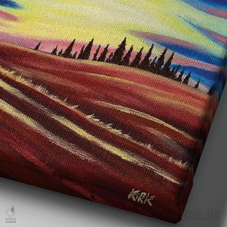 تابلو دکوراتیو رقص آسمان اثر جری لی کرک - نمای نزدیک بافت بوم