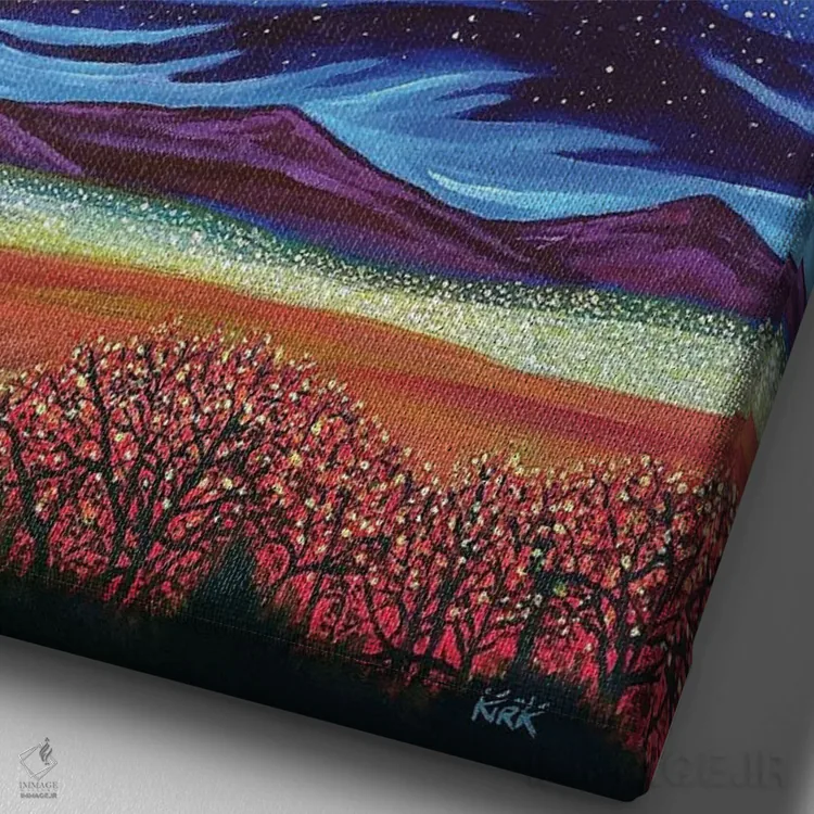 تابلو دکوراتیو آسمان همچون زمین اثر جری لی کرک - نمای نزدیک بافت بوم