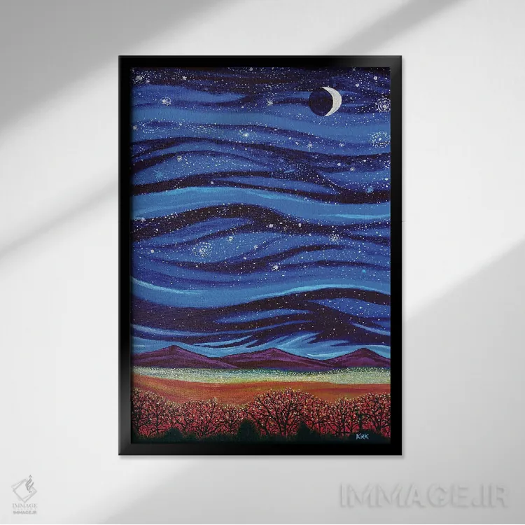 تابلو دکوراتیو آسمان همچون زمین اثر جری لی کرک - نمای قابدار مشکی