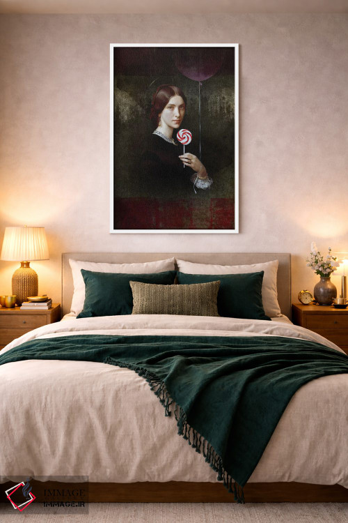 تابلو دکوراتیو پرتره زن با آب نبات و بادکنک اثر خوزه لوئیس گوئررو - D2W