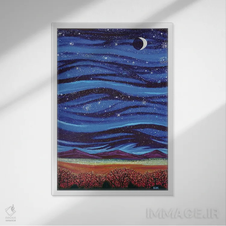 تابلو دکوراتیو آسمان همچون زمین اثر جری لی کرک - نمای قابدار سفید