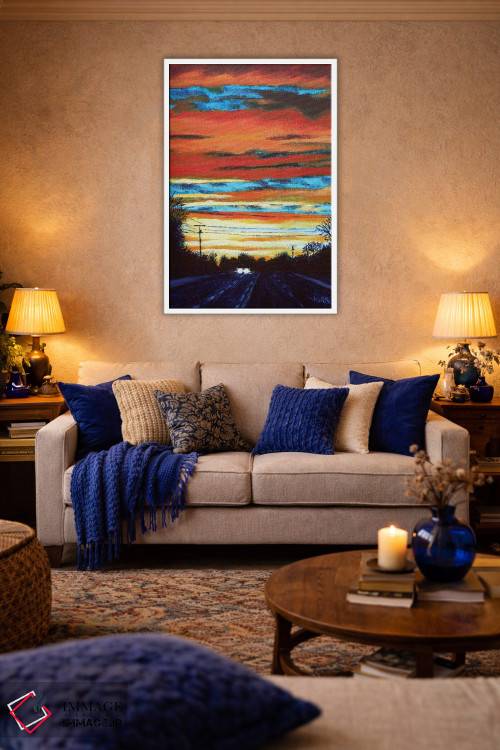 تابلو دکوراتیو رانندگی هنگام غروب اثر جری لی کرک - D2W