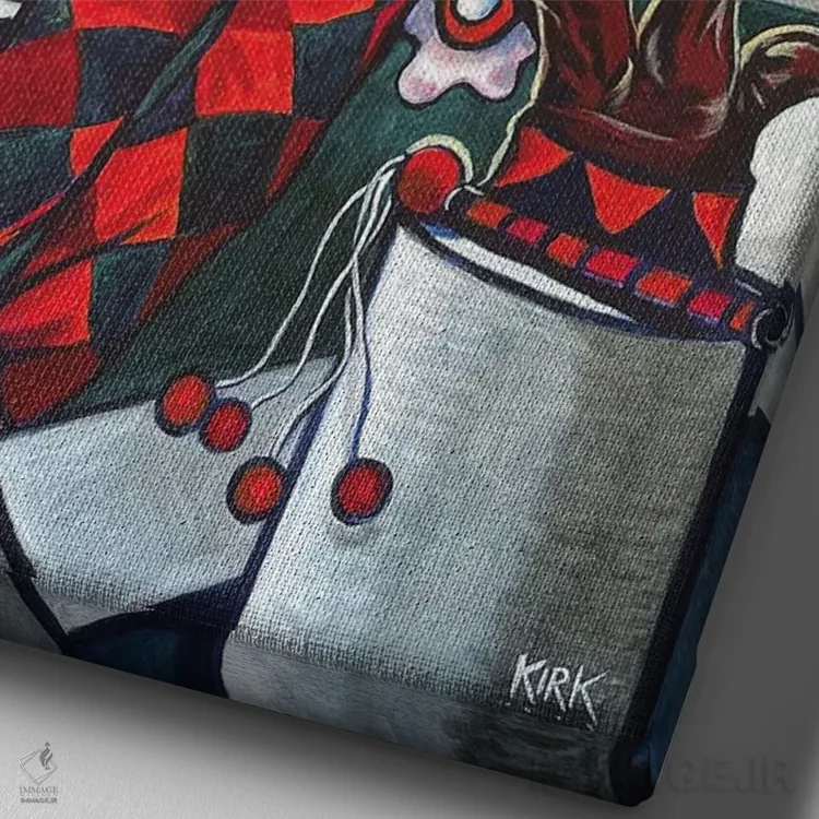 تابلو دکوراتیو مرثیه ای برای هارلکین اثر جری لی کرک - نمای نزدیک بافت بوم