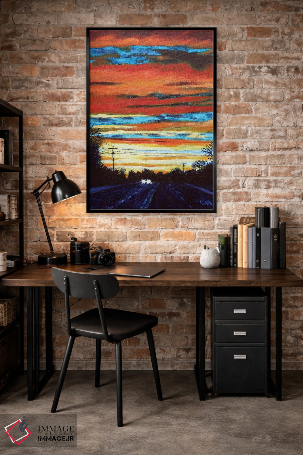 تابلو دکوراتیو رانندگی هنگام غروب اثر جری لی کرک - D4B