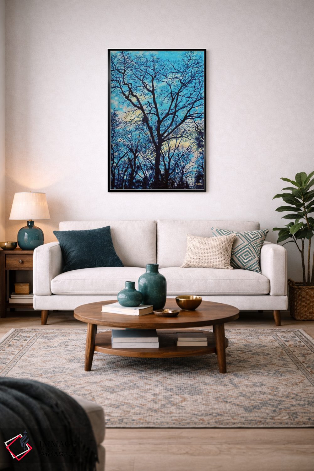 تابلو دکوراتیو درختان غروب اثر جری لی کرک - D3B