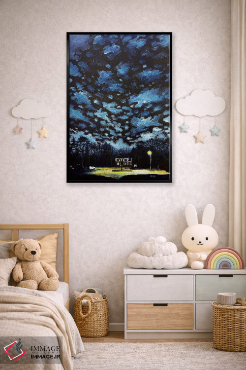 تابلو دکوراتیو شب بر حومه فرو می آید اثر جری لی کرک - D3B