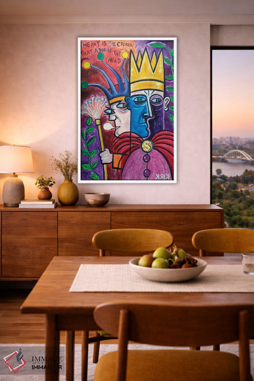 تابلو دکوراتیو یک پادشاه و دلقکش اثر جری لی کرک - D6W