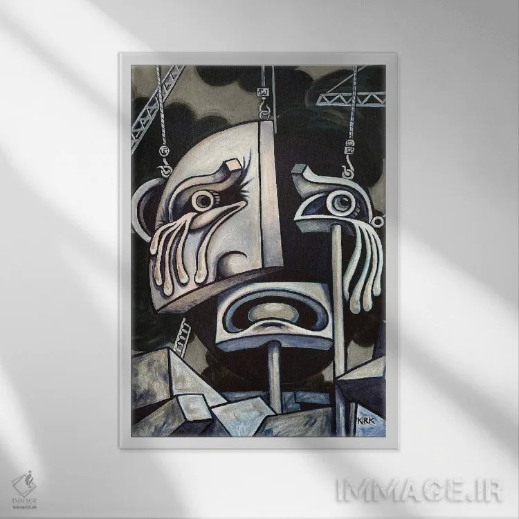 تابلو دکوراتیو واسازی اندوه اثر جری لی کرک - نمای قابدار سفید