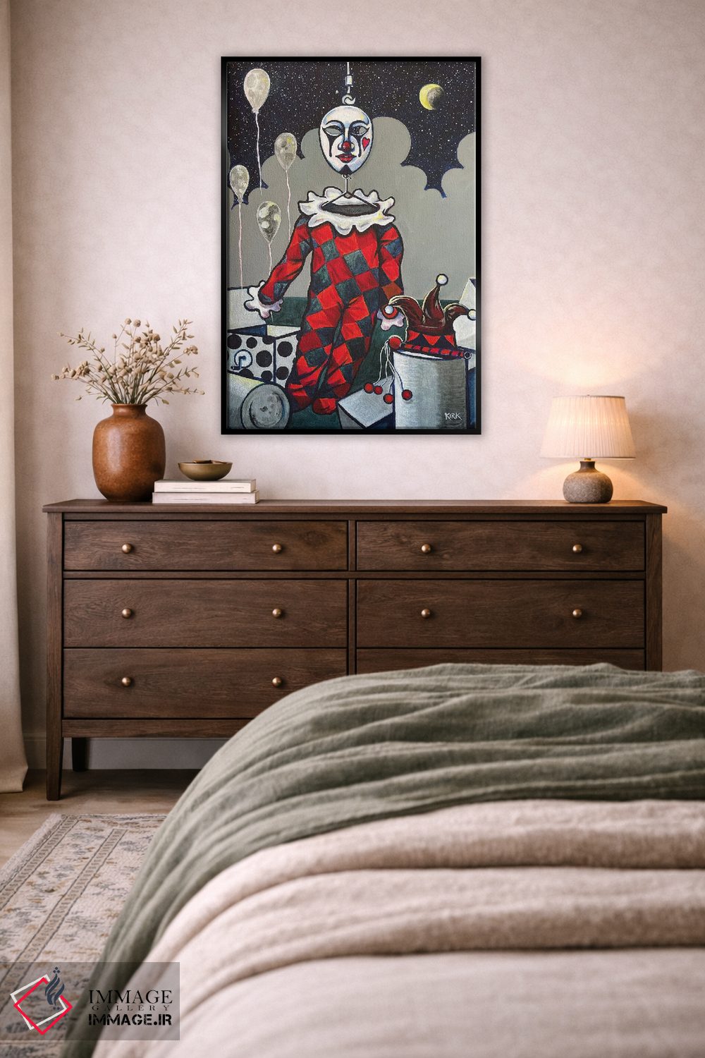 تابلو دکوراتیو مرثیه ای برای هارلکین اثر جری لی کرک - D5B