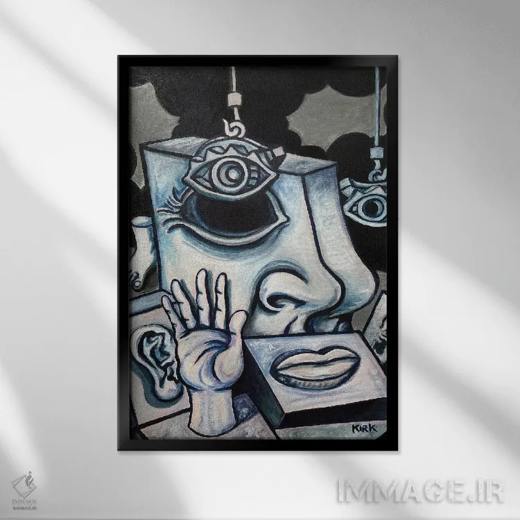 تابلو دکوراتیو نیاز به مونتاژ اثر جری لی کرک - نمای قابدار مشکی