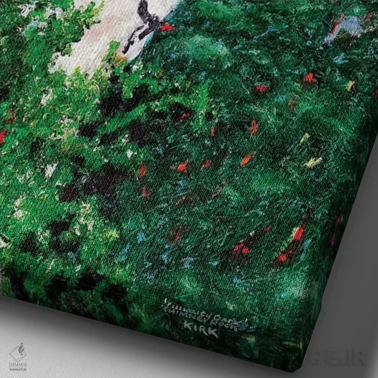 تابلو دکوراتیو تخته سنگ دودکشی اثر جری لی کرک - نمای نزدیک بافت بوم