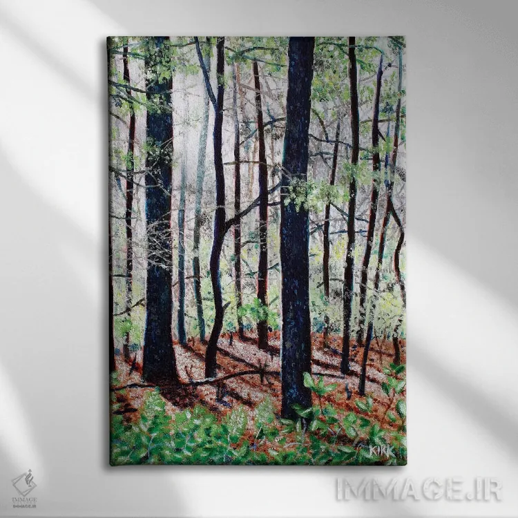 تابلو دکوراتیو جنگل های عمیق اثر جری لی کرک - نمای روبهرو روی دیوار