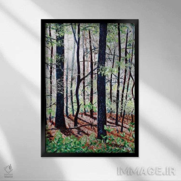 تابلو دکوراتیو جنگل های عمیق اثر جری لی کرک - نمای قابدار مشکی