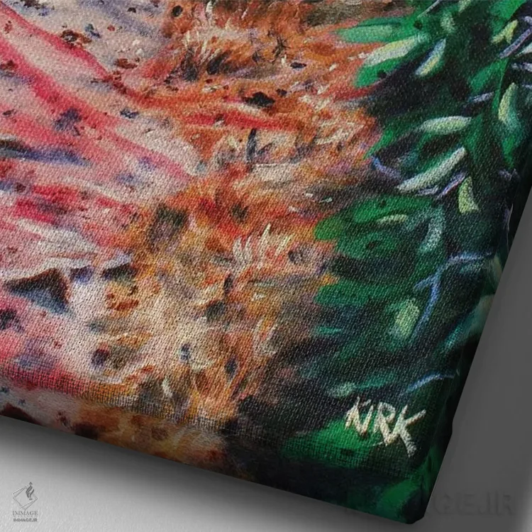 تابلو دکوراتیو مسیر پیاده روی در کوه گرندفادر اثر جری لی کرک - نمای نزدیک بافت بوم