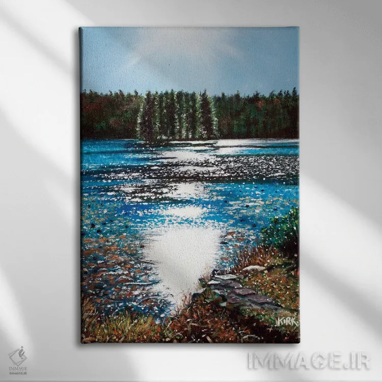 تابلو دکوراتیو پرتو نور بر باس لیک اثر جری لی کرک - نمای روبهرو روی دیوار