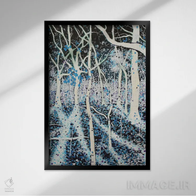 تابلو دکوراتیو ماه سایه به جنگل های آوازخوان می بخشد اثر جری لی کرک - نمای قابدار مشکی
