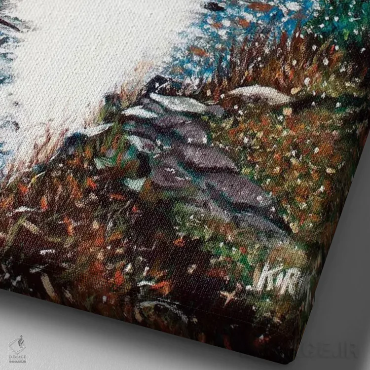 تابلو دکوراتیو پرتو نور بر باس لیک اثر جری لی کرک - نمای نزدیک بافت بوم