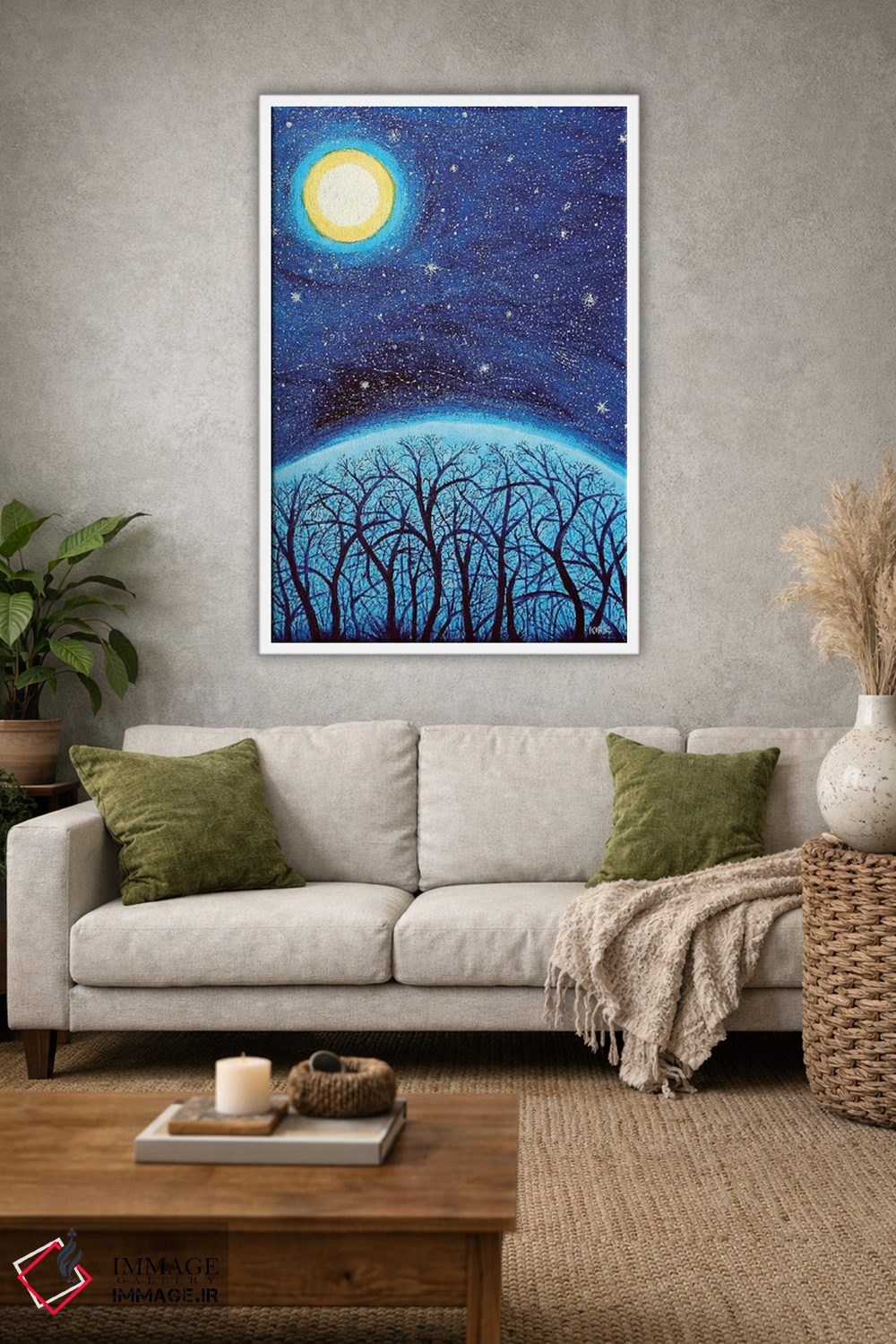 تابلو دکوراتیو ماه بر فراز کوه اثر جری لی کرک - D1W