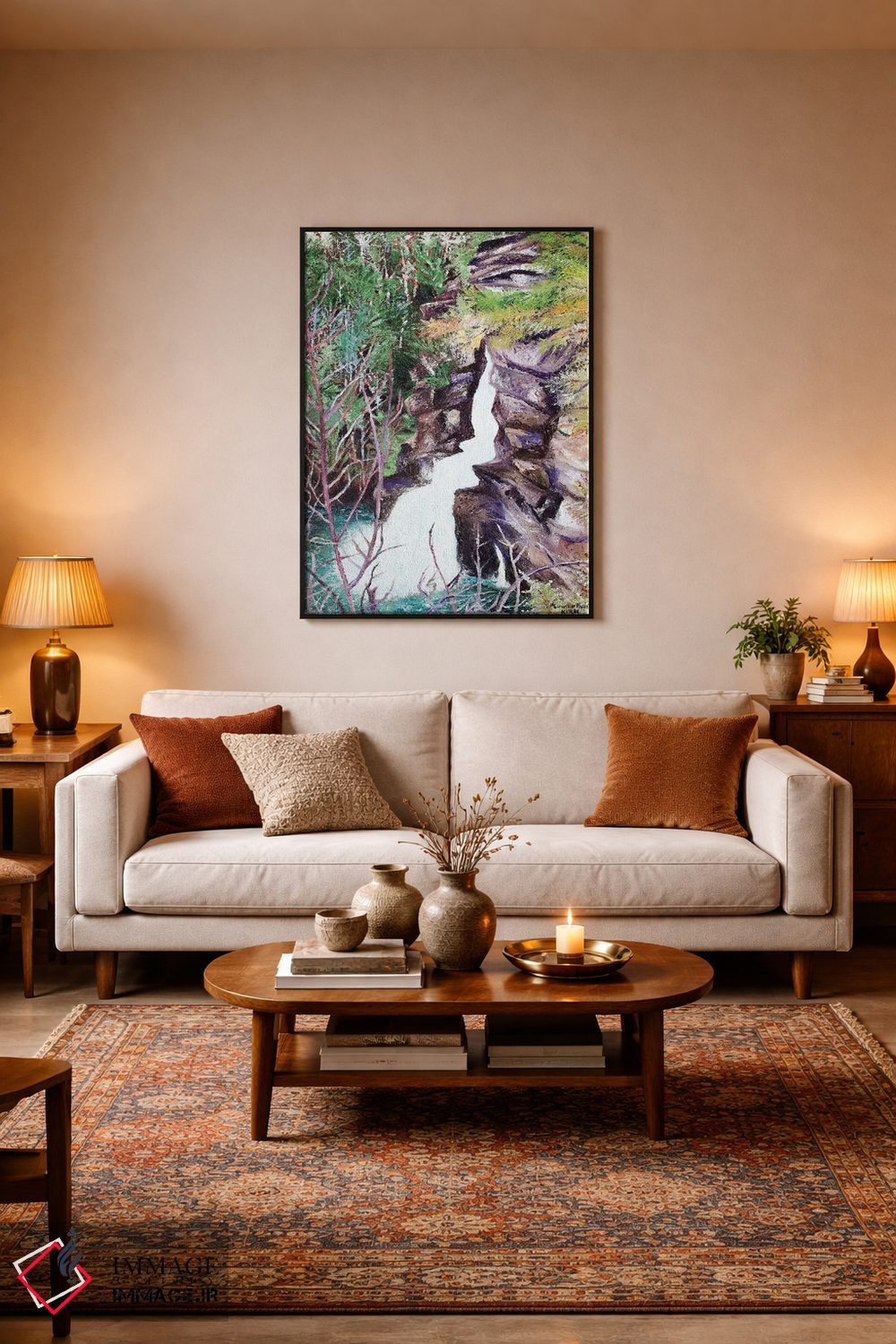 تابلو دکوراتیو آبشار لینویل اثر جری لی کرک - D5B