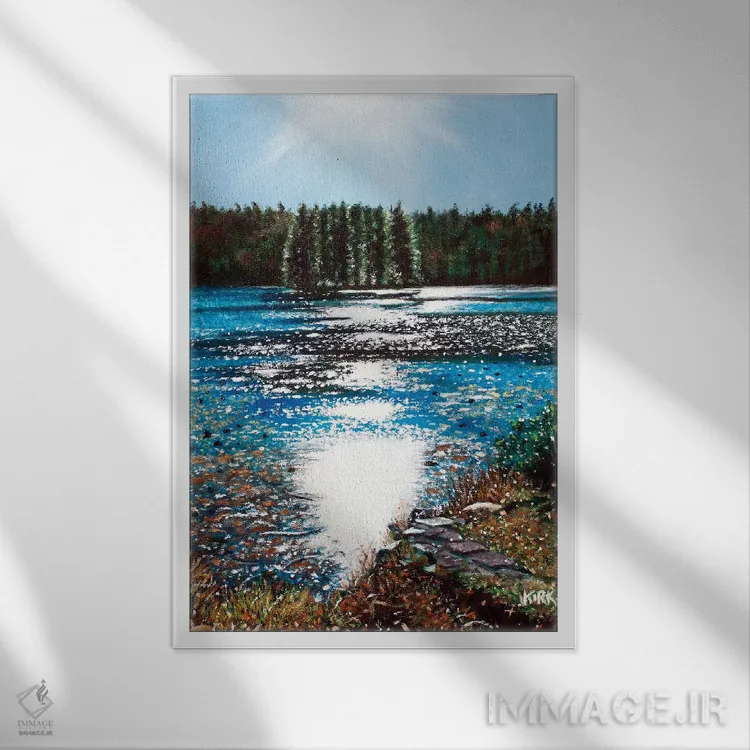 تابلو دکوراتیو پرتو نور بر باس لیک اثر جری لی کرک - نمای قابدار سفید