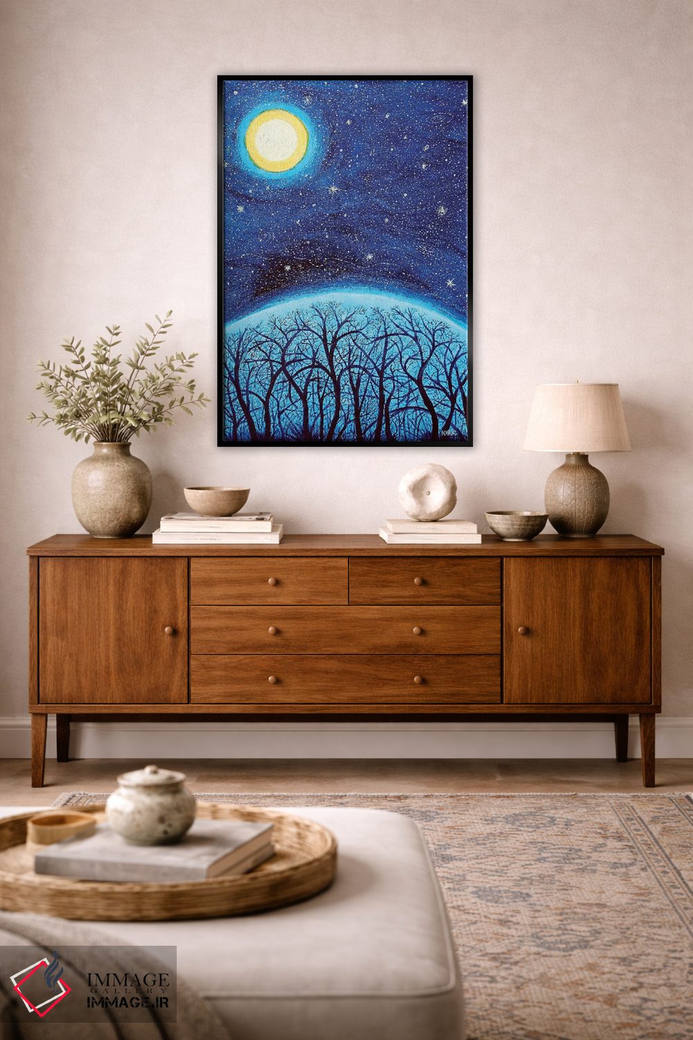 تابلو دکوراتیو ماه بر فراز کوه اثر جری لی کرک - D4B