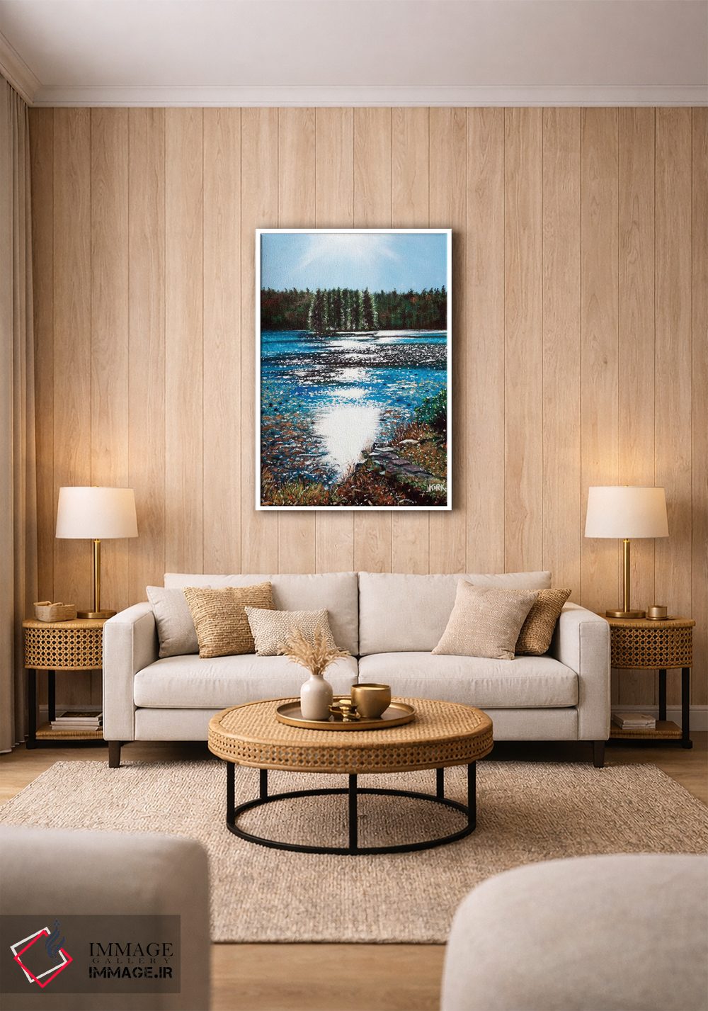 تابلو دکوراتیو پرتو نور بر باس لیک اثر جری لی کرک - D1W