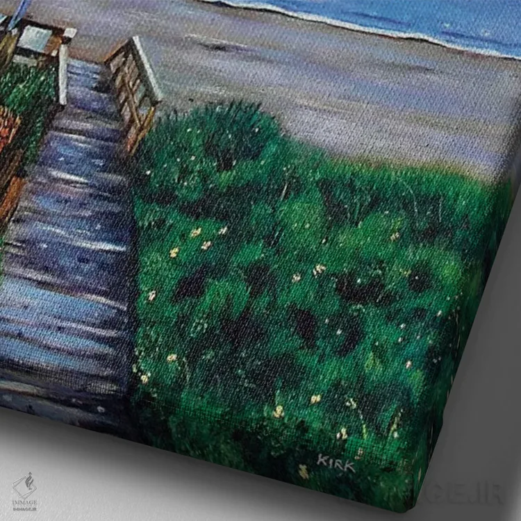 تابلو دکوراتیو پس از طوفان اثر جری لی کرک - نمای نزدیک بافت بوم