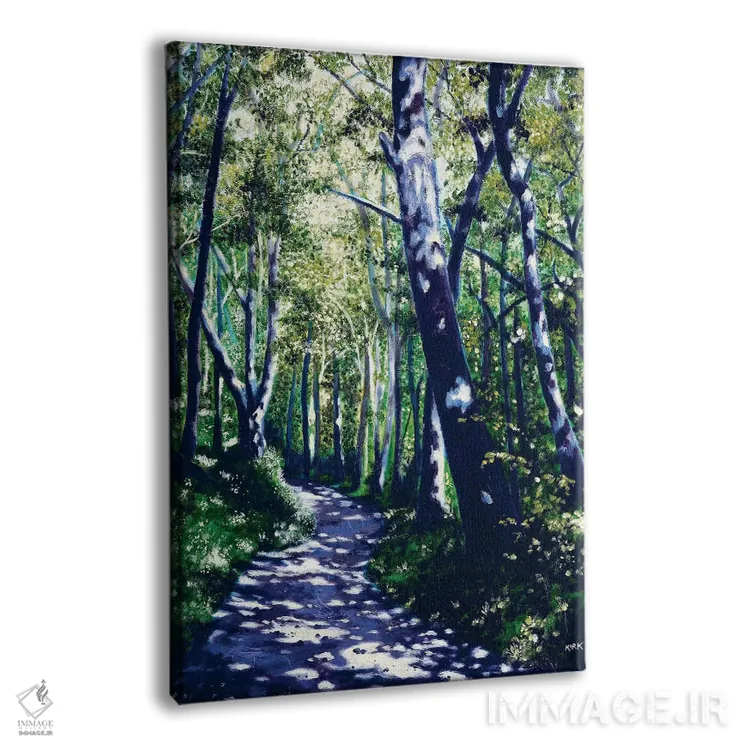 تابلو دکوراتیو جنگل تابستانی اثر جری لی کرک - نمای پرسپکتیو محصول
