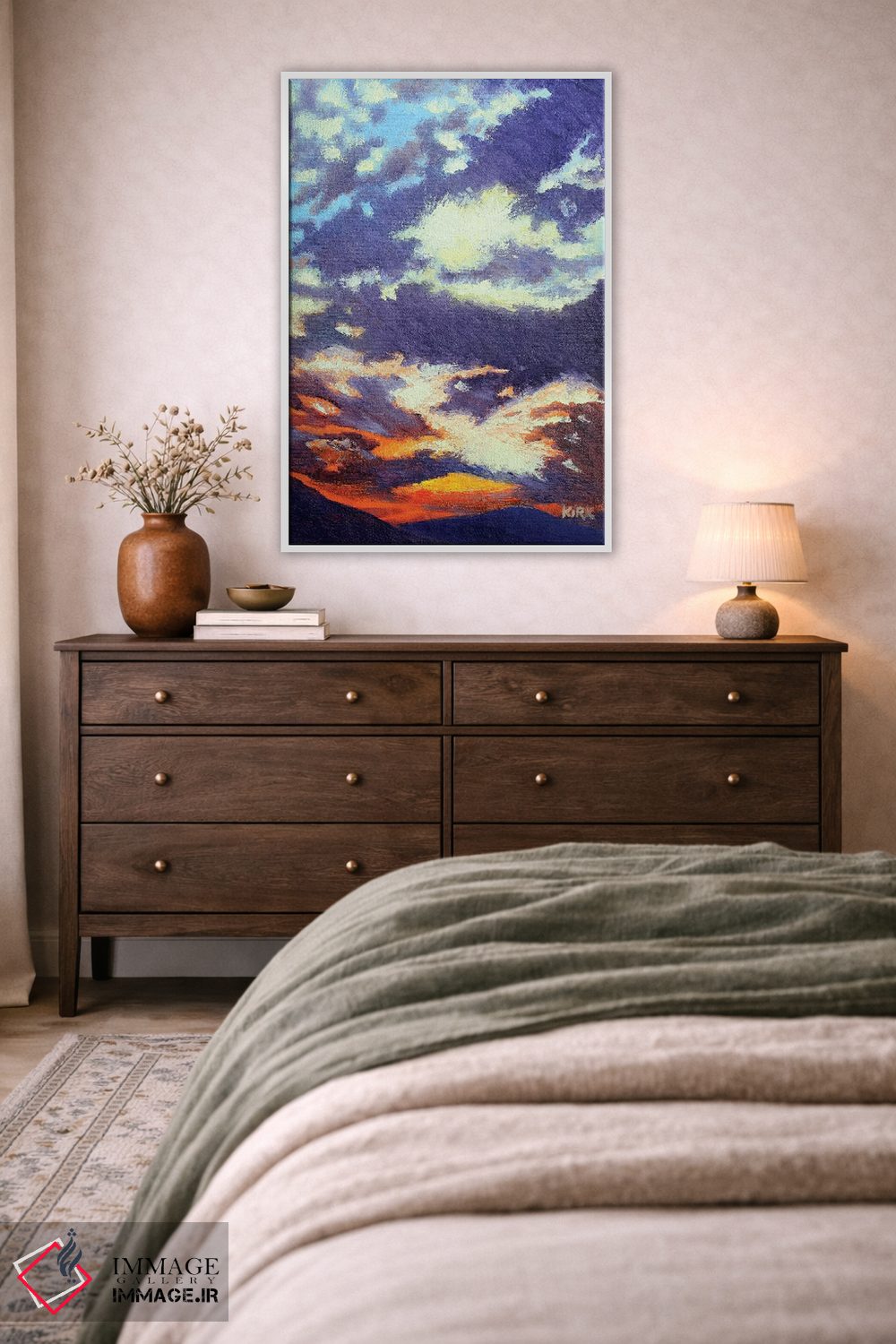 تابلو دکوراتیو غروب کوهستان اثر جری لی کرک - D2W
