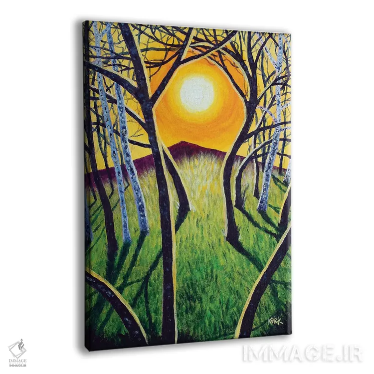 تابلو دکوراتیو طلوع خورشید بر فراز کوهستان اثر جری لی کرک - نمای پرسپکتیو محصول