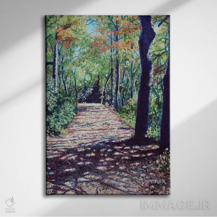 تابلو دکوراتیو سایه ها روی مسیر اثر جری لی کرک - نمای روبهرو روی دیوار