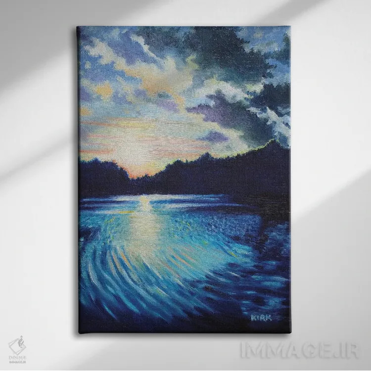 تابلو دکوراتیو غروب در چتولا اثر جری لی کرک - نمای روبهرو روی دیوار