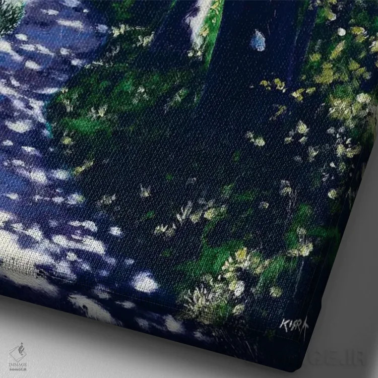 تابلو دکوراتیو جنگل تابستانی اثر جری لی کرک - نمای نزدیک بافت بوم