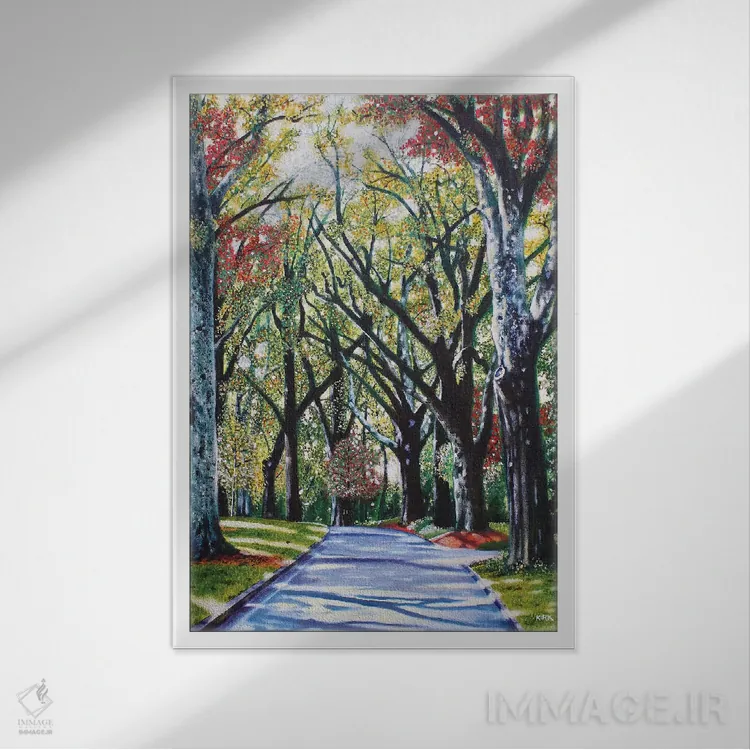 تابلو دکوراتیو کویینز رود غربی اثر جری لی کرک - نمای قابدار سفید