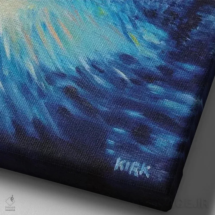 تابلو دکوراتیو غروب در چتولا اثر جری لی کرک - نمای نزدیک بافت بوم