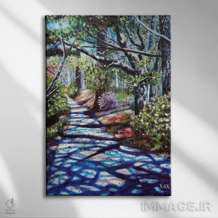 تابلو دکوراتیو پیاده روی دور پارک بروی هیل اثر جری لی کرک - نمای روبهرو روی دیوار