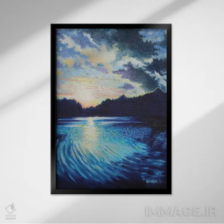 تابلو دکوراتیو غروب در چتولا اثر جری لی کرک - نمای قابدار مشکی