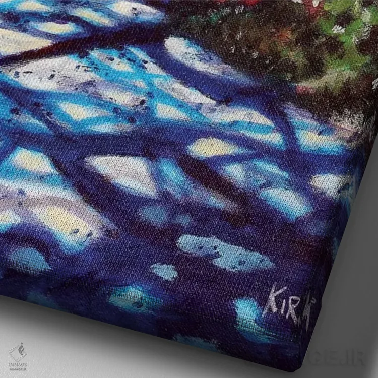 تابلو دکوراتیو پیاده روی دور پارک بروی هیل اثر جری لی کرک - نمای نزدیک بافت بوم