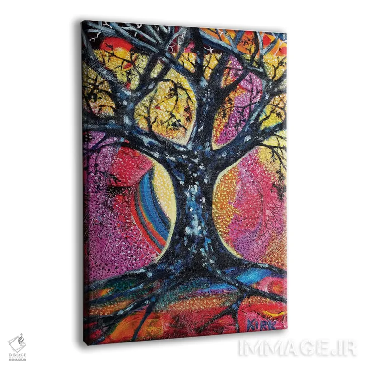 تابلو دکوراتیو درخت در چشم انداز انتزاعی اثر جری لی کرک - نمای پرسپکتیو محصول