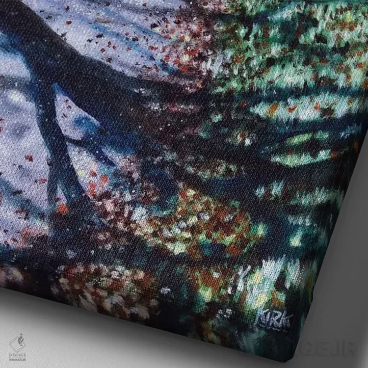 تابلو دکوراتیو روز آفتابی اثر جری لی کرک - نمای نزدیک بافت بوم