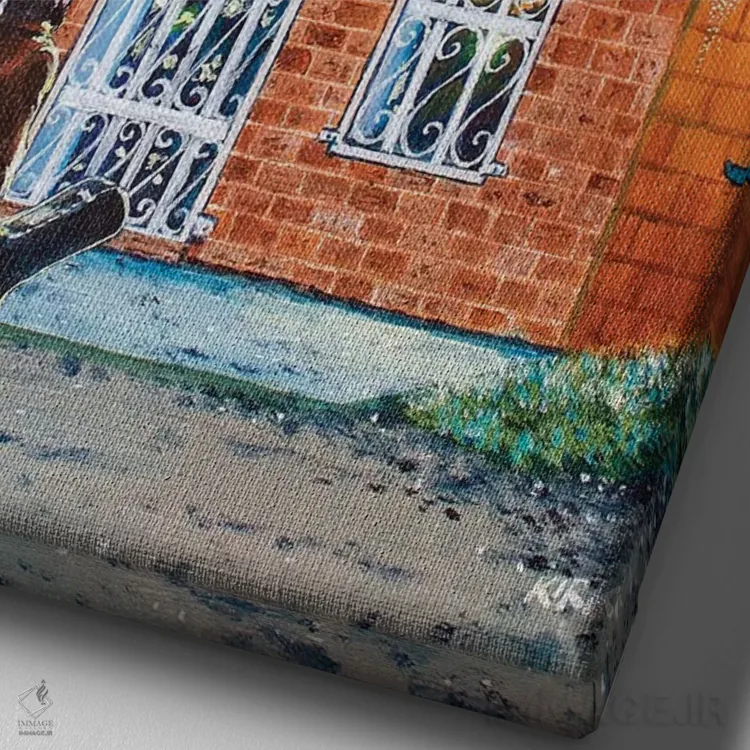 تابلو دکوراتیو سالن بیور تشنه اثر جری لی کرک - نمای نزدیک بافت بوم