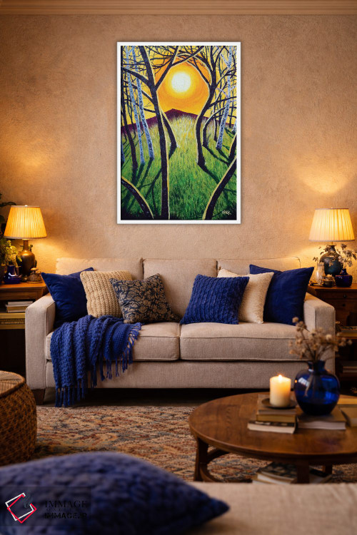 تابلو دکوراتیو طلوع خورشید بر فراز کوهستان اثر جری لی کرک - D2W