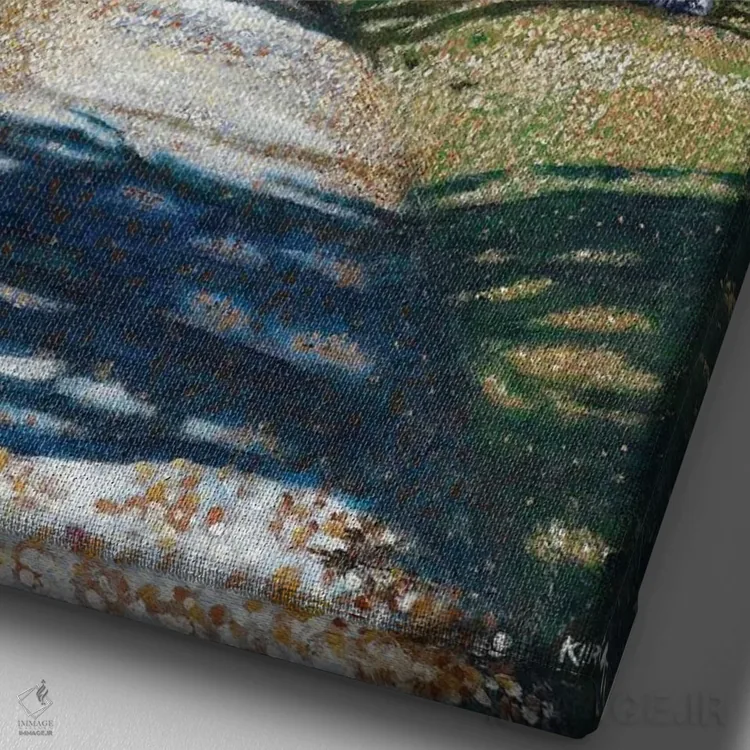 تابلو دکوراتیو مسیر پاییزی اثر جری لی کرک - نمای نزدیک بافت بوم