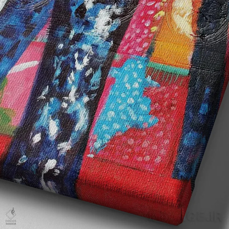 تابلو دکوراتیو درختان در غروب انتزاعی اثر جری لی کرک - نمای نزدیک بافت بوم