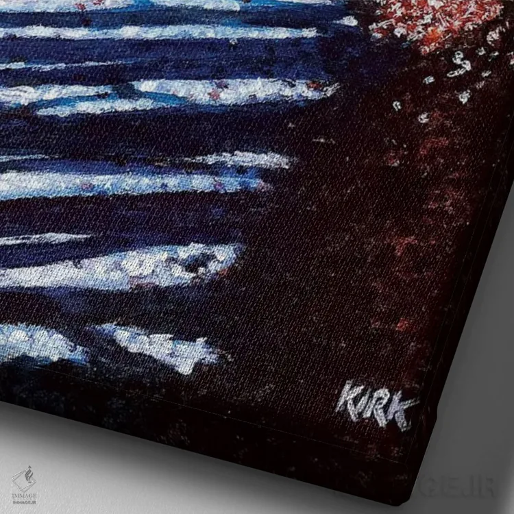 تابلو دکوراتیو به سوی نور اثر جری لی کرک - نمای نزدیک بافت بوم